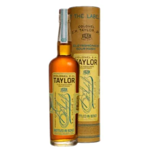 E.H. Taylor Sour Mash collectible premium whiskey bottle with luxury presentation. rye whiskey