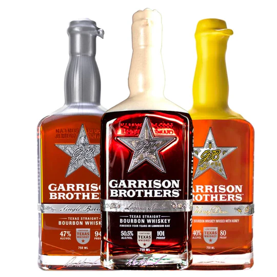 Garrison Brothers Laguna Madre 2023 collectible Texas bourbon whiskey bundle. bulleit whiskey