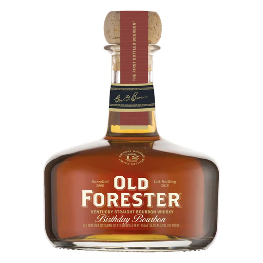 Old Forester 2018 Birthday Bourbon collectible premium bourbon whiskey bottle. skrewball whiskey