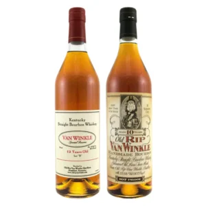 Pappy Van Winkle collectible bourbon bundle with 10 Year and 12 Year Lot B bottles. eagle rare whiskey eagle rare whiskey