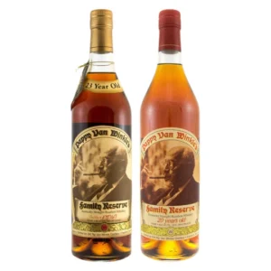 Pappy Van Winkle collectible bourbon bundle with 20 Year and 23 Year bottles.\ high west whiskey​