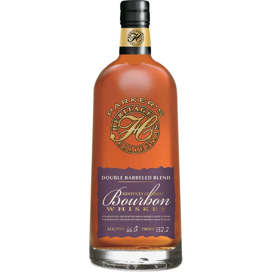 Parker’s Heritage Double Barreled Blend collectible bourbon whiskey bottle. johnnie walker scotch whiskey brands