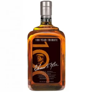 Elmer T. Lee 100 Year Tribute collectible luxury bourbon black label whiskey whiskey bottle.
