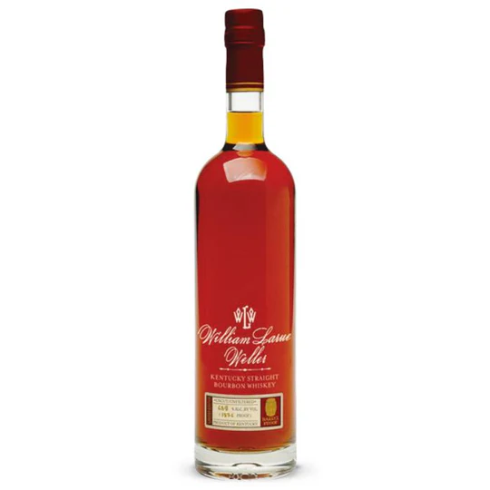 William Larue Weller 2019 collectible wheated bourbon whiskey bottle. evan williams bourbon whiskey