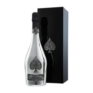 Armand De Brignac Ace Of Spades Blanc De Blanc luxury Champagne collector bottle. traveller whiskey