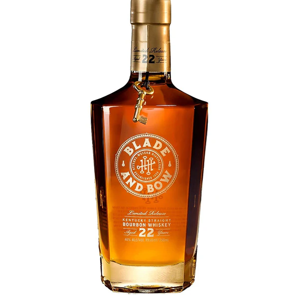 Blade and Bow 22 Year Old collectible bourbon whiskey bottle. toki whiskey