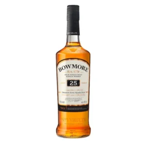 Bowmore 25 Year Old collectible single malt Scotch whisky bottle. beyonce whiskey​