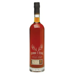 George T. Stagg collectible barrel-proof luxury bourbon whiskey bottle. monkey shoulder whiskey