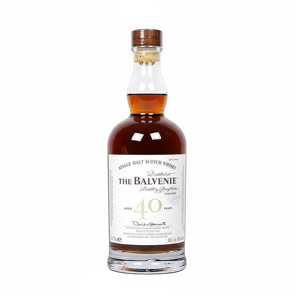 american honey whiskey The Balvenie 40 Year Old Rare Marriages collectible single malt Scotch whisky bottle.