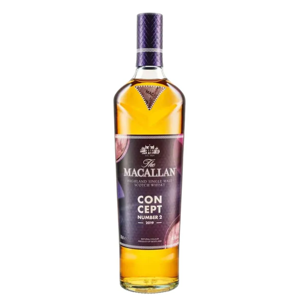 The Macallan 2019 Concept Number Two premium collectible single malt Scotch whisky bottle. bourbon whiskey small batch