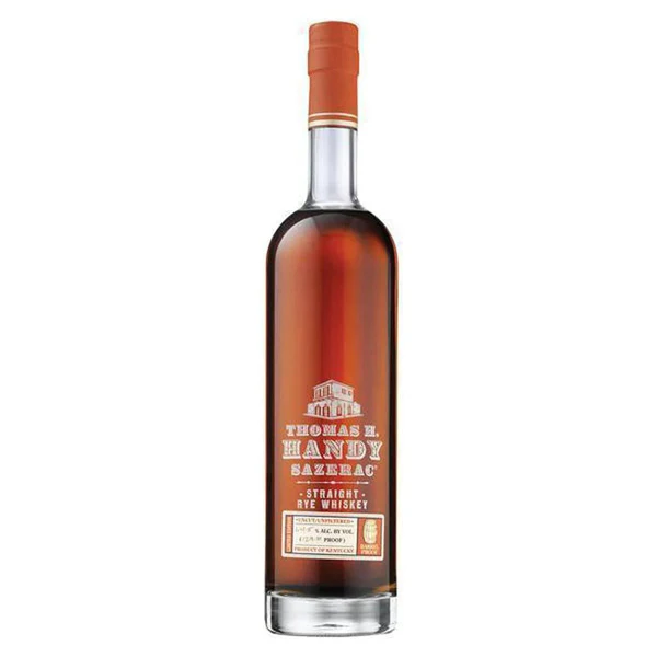 Thomas H. Handy Sazerac Straight Rye Whiskey premium barrel proof rye whiskey bottle. whiskey neat meaning