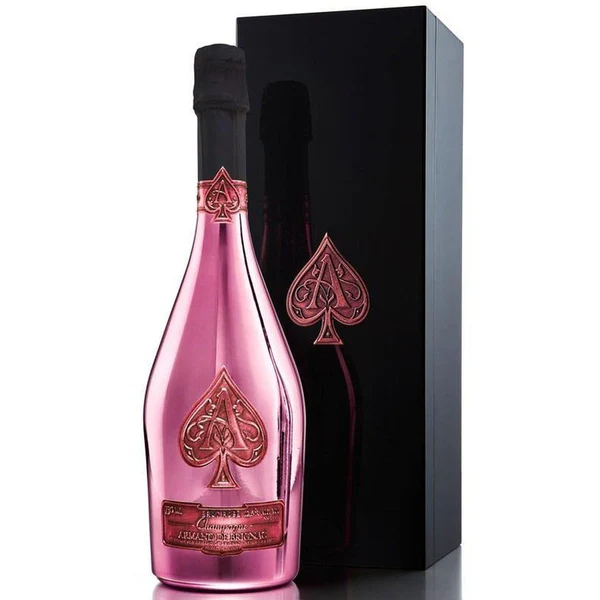 Armand de Brignac Ace of Spades Brut Rosé premium Champagne. cheap whiskey
