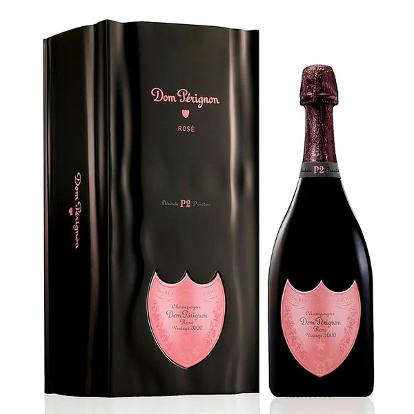 Dom Pérignon P2 Rosé Vintage 2000 luxury collectible Champagne bottle. bourbon sauce