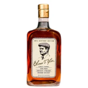 Elmer T. Lee Commemorative 90 collectible single barrel bourbon bottle. old forester bourbon​