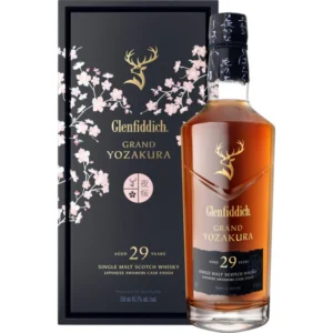 Glenfiddich 29 Year Old Grand Yozakura Single Malt Scotch Whisky collectible bottle. bourbon cream​