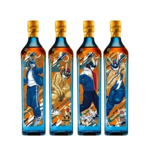 Johnnie Walker Blue Label Quiccs Maiquez luxury Scotch whisky bottle. evan williams bourbon
