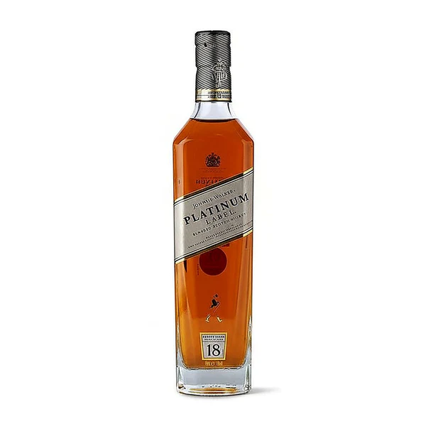 Johnnie Walker Platinum Label 18 Year luxury Scotch whisky bottle. elijah craig bourbon